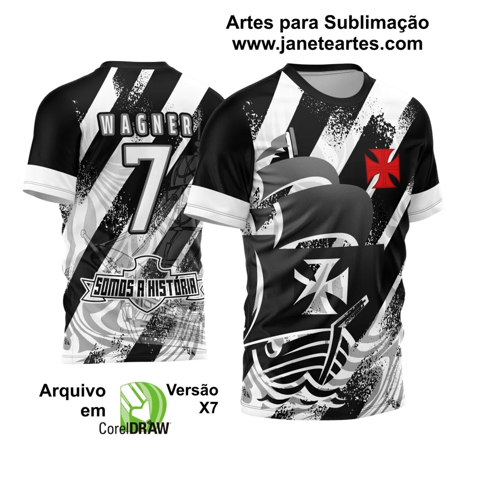 Arte Vetor Camisa Vasco 2024 Personalizada Modelo 03