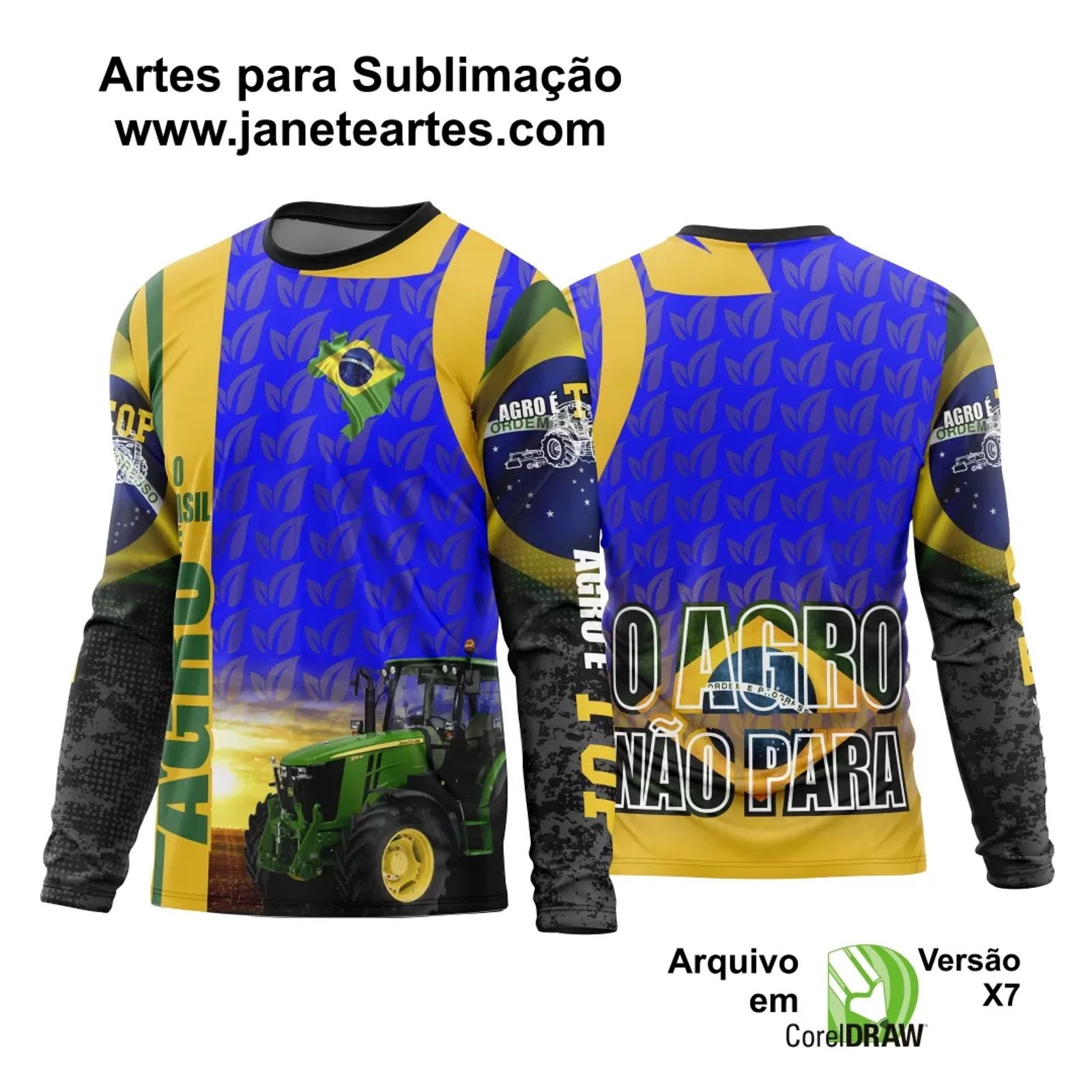 Arte Estampa Camisa Agro 2024 Manga Longa - Modelo 18
