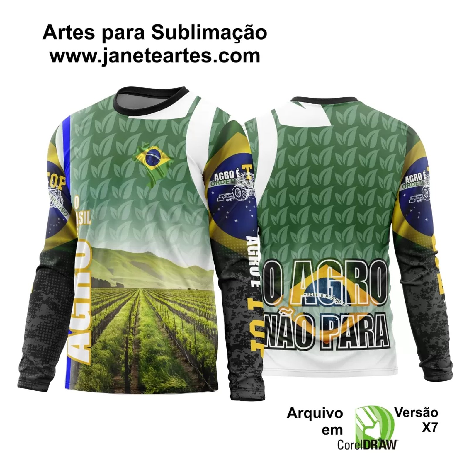 Arte Estampa Camisa Agro 2024 Manga Longa - Modelo 19