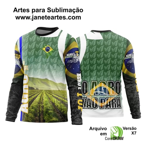 Arte Estampa Camisa Agro 2024 Manga Longa - Modelo 19