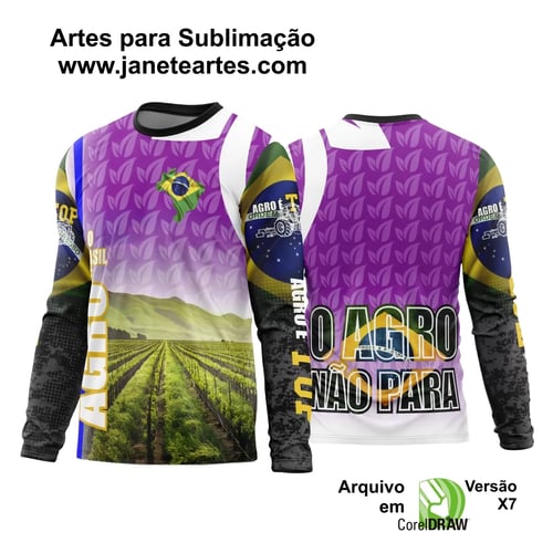 Arte Estampa Camisa Agro 2024 Manga Longa - Modelo 20