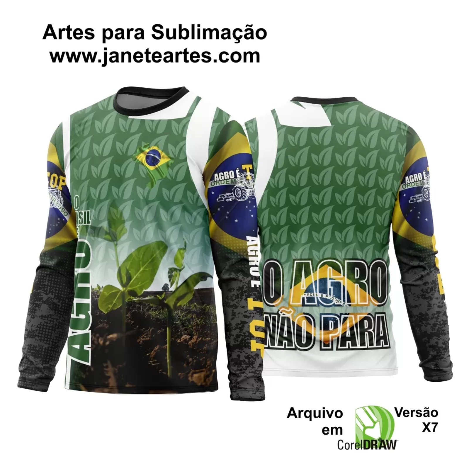Arte Estampa Camisa Agro 2024 Manga Longa - Modelo 24