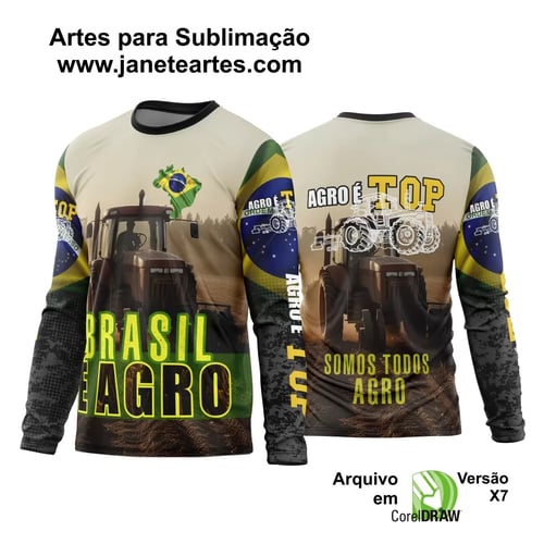 Arte Estampa Camisa Agro 2024 Manga Longa - Modelo 27