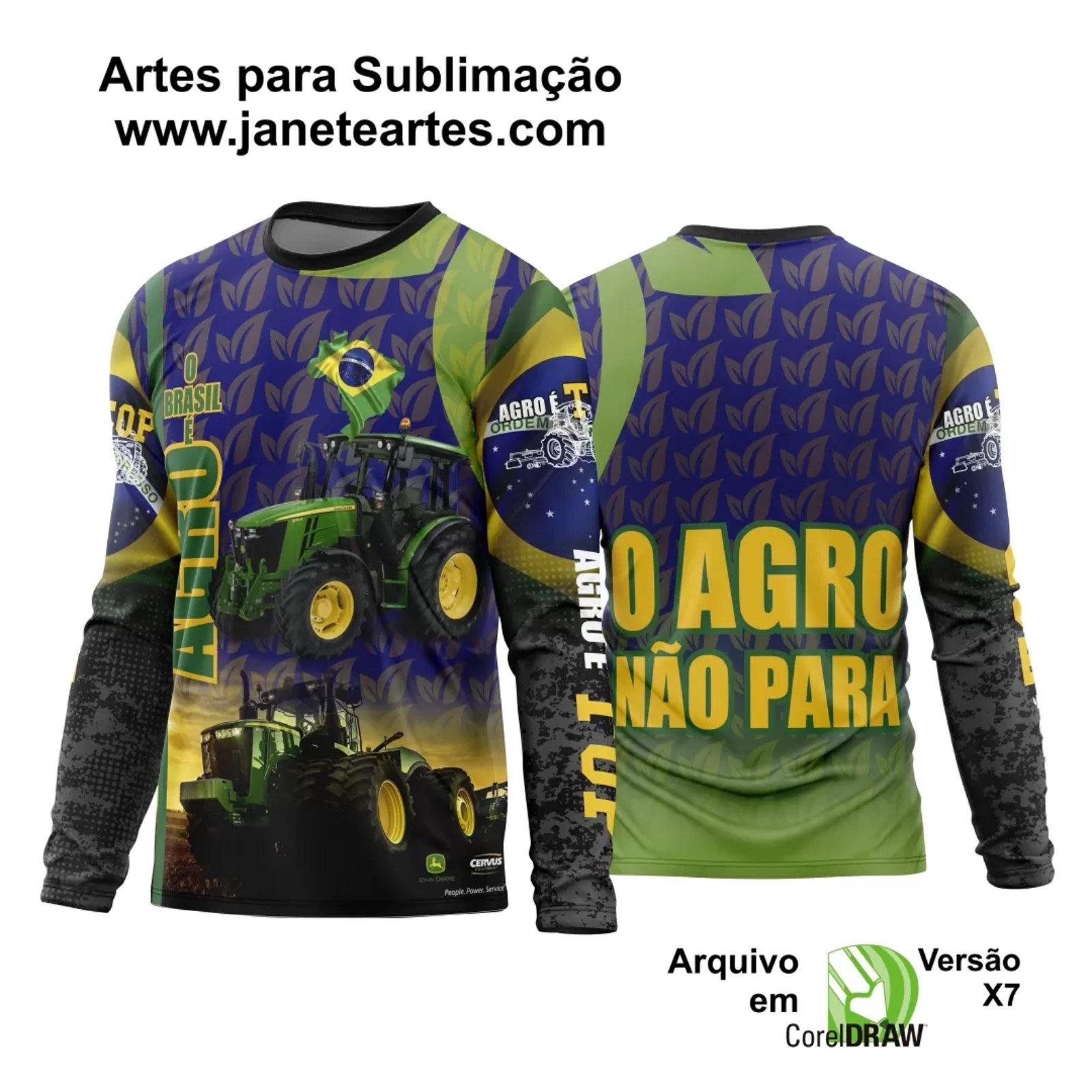 Arte Estampa Camisa Agro 2024 Manga Longa - Modelo 31