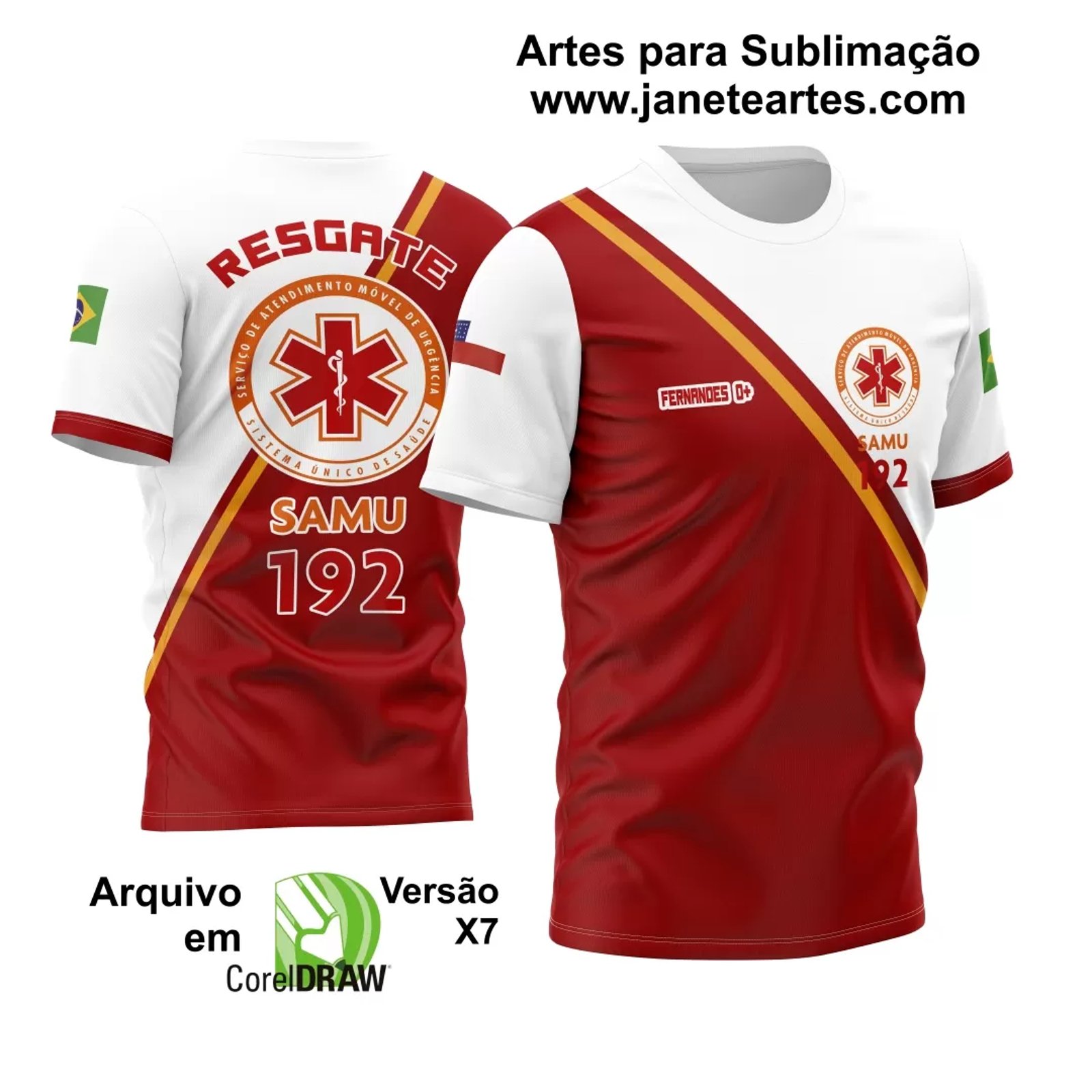 Arte Estampa Camisa Bombeiro Resgate 2024 - Modelo 04