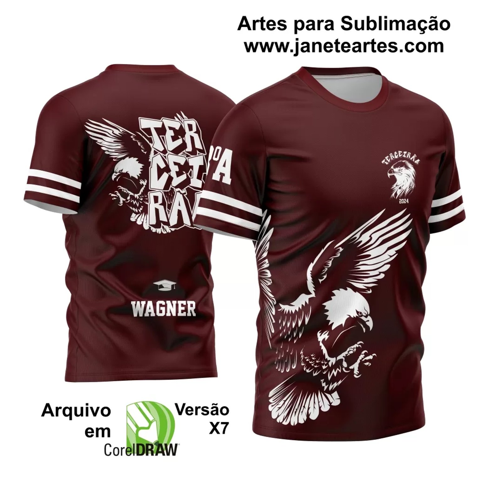 Arte Vetor Camisa Terceirão Águia 2024 Modelo 03