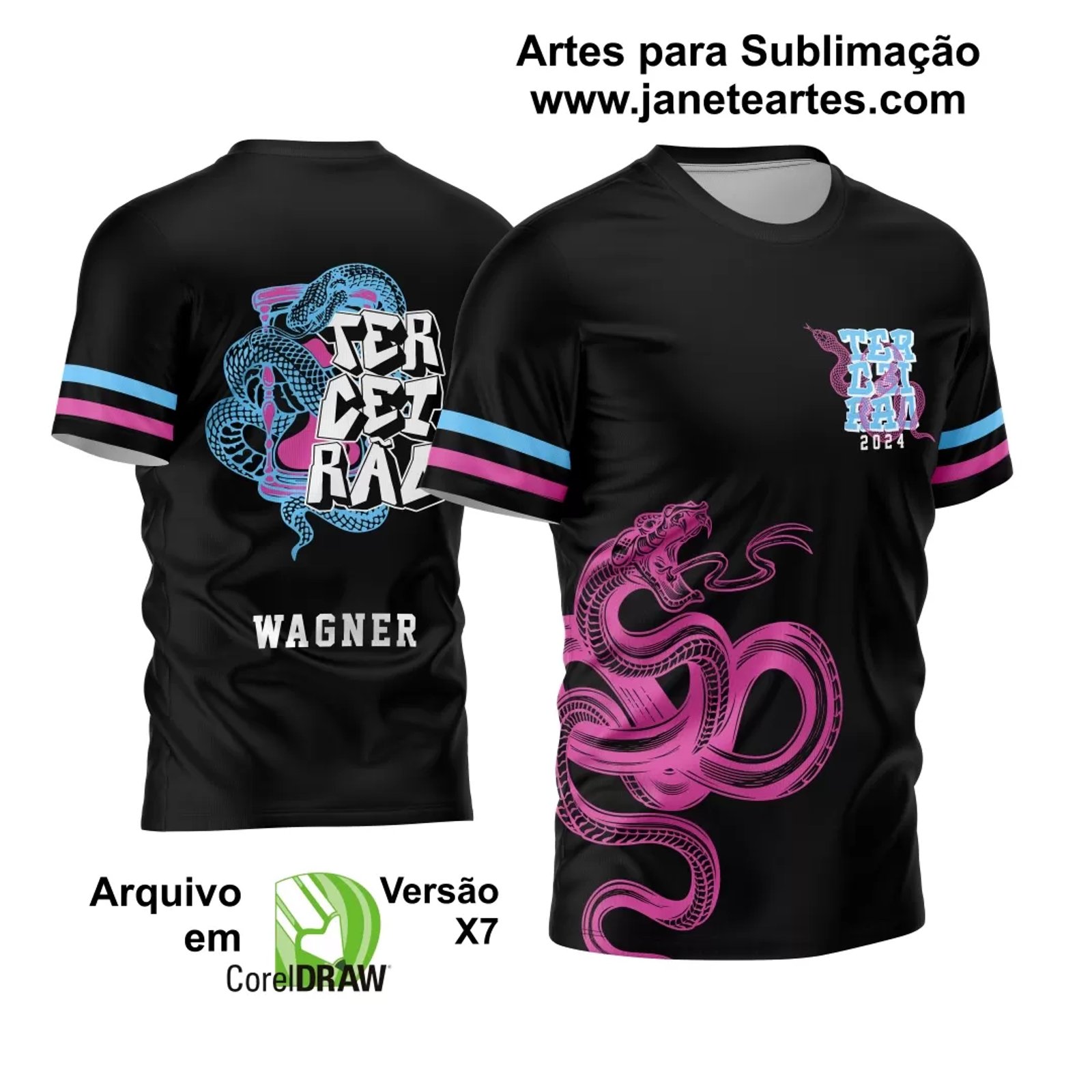 Arte Vetor Camisa Terceirão Cobra Tempo 2024