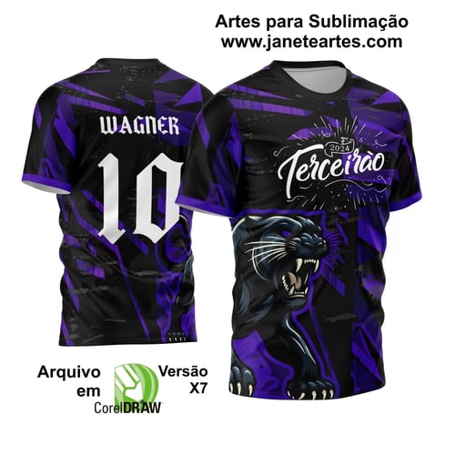 Arte Vetor Camisa Terceirão Pantera Negra Esportiva 2024