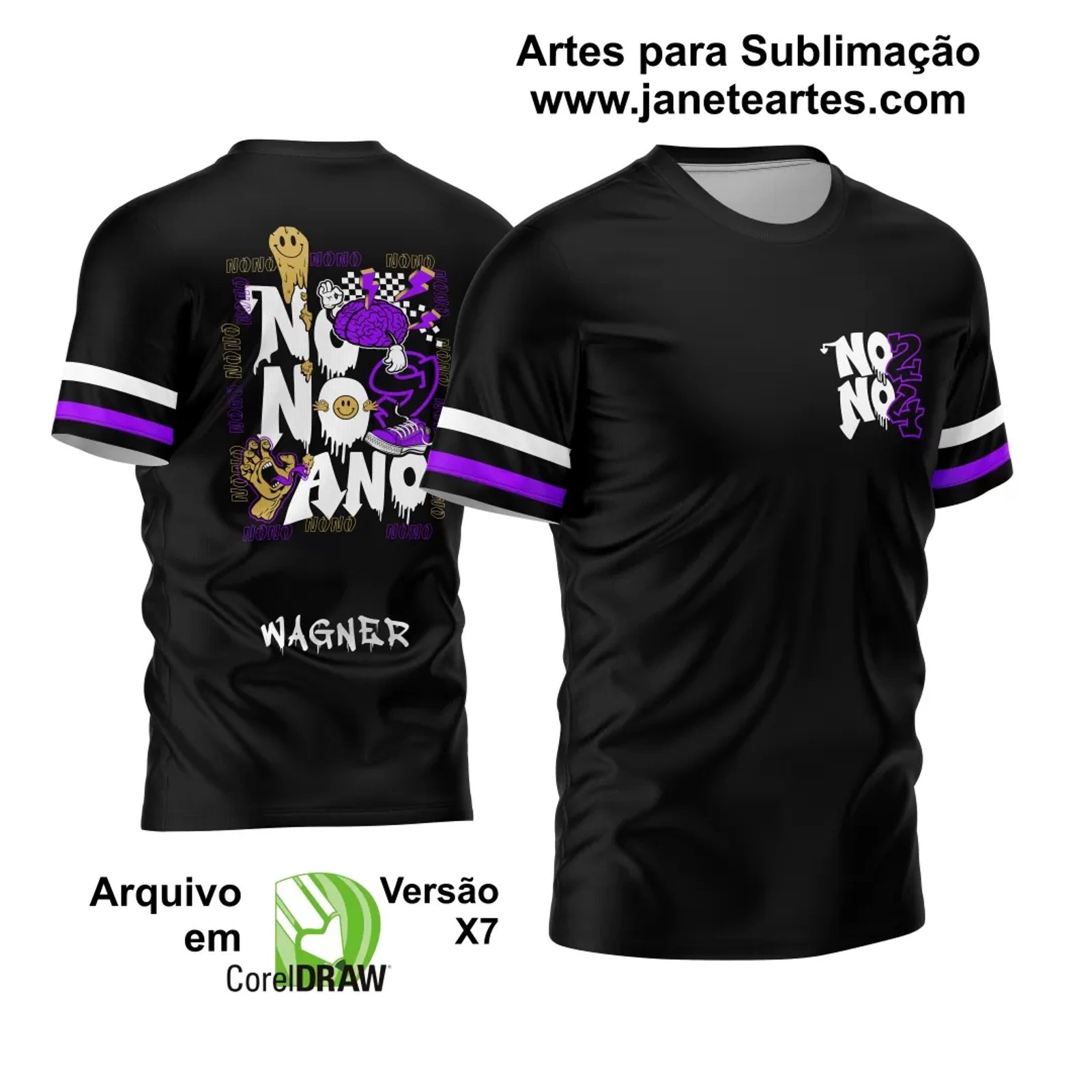 Arte Vetor Camisa Nono Ano Derretendo Grafit 2024