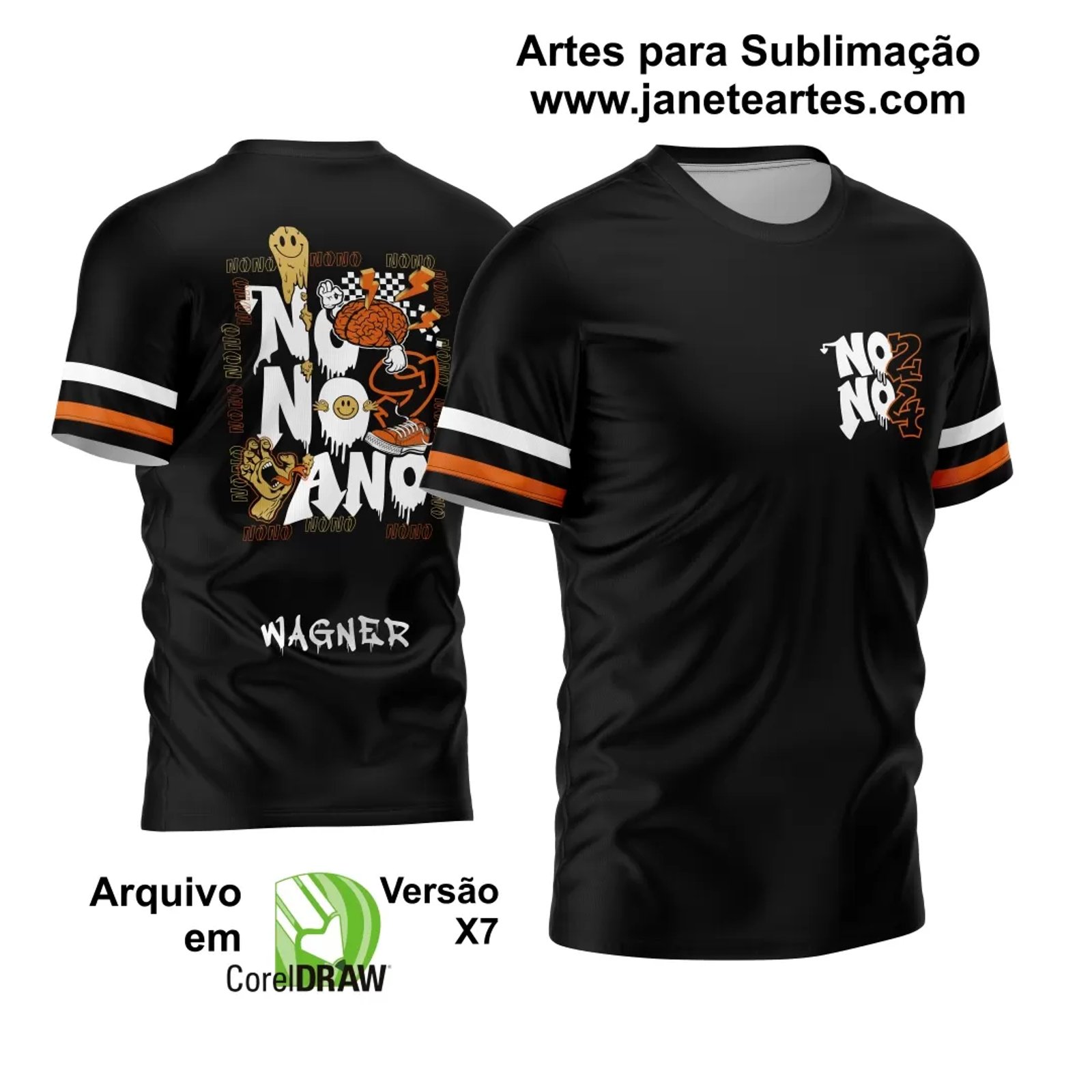 Arte Vetor Camisa Nono Ano 2024 Derretendo Cor Laranja