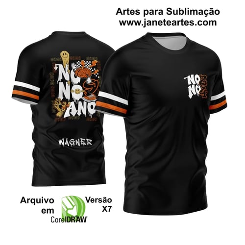 Arte Vetor Camisa Nono Ano 2024 Derretendo Cor Laranja