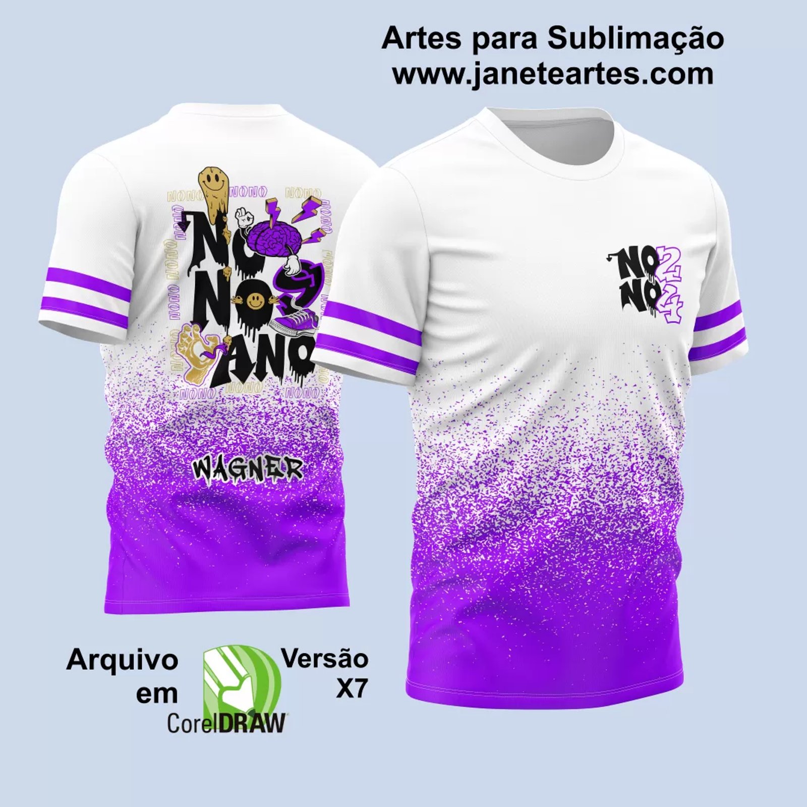 Arte Vetor Camisa Nono Ano 2024 Derretendo Cor Branca M1