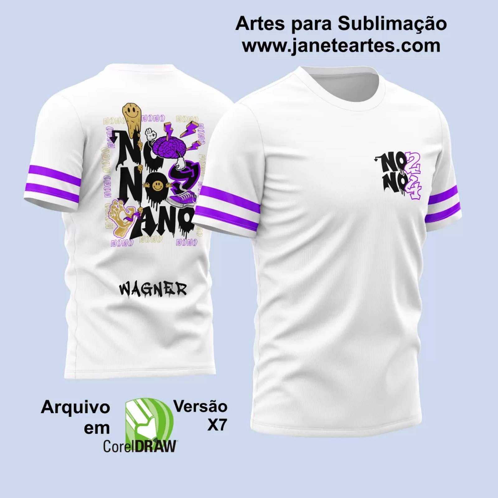 Arte Vetor Camisa Nono Ano 2024 Derretendo Cor Branca M2