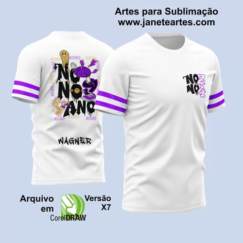 Arte Vetor Camisa Nono Ano 2024 Derretendo Cor Branca M2
