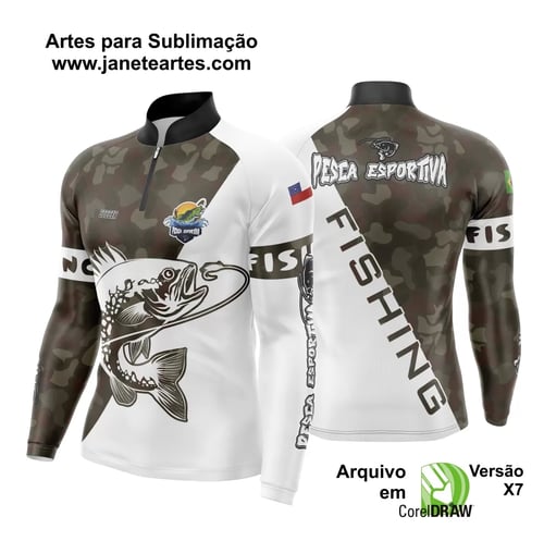 Arte Camisa Pesca Fishing Camuflagem