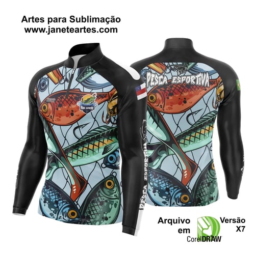 Arte Camisa Pesca Fishing Iscas de Peixe