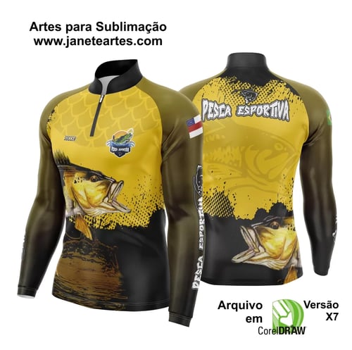 Arte Camisa Pesca Fishing Dourado Maron