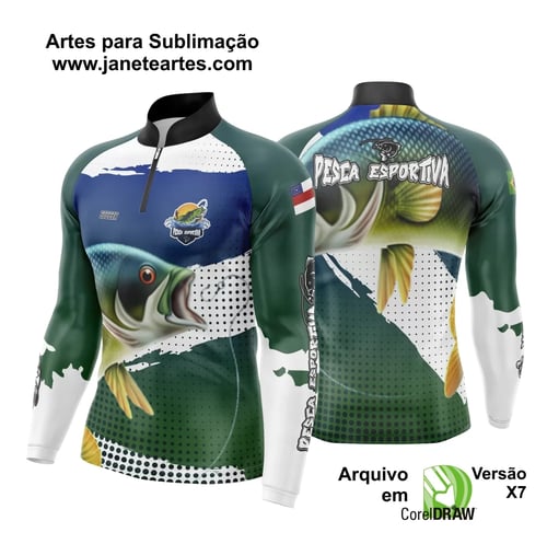 Arte Para Camisa De Pesca Esportiva Modelo 08