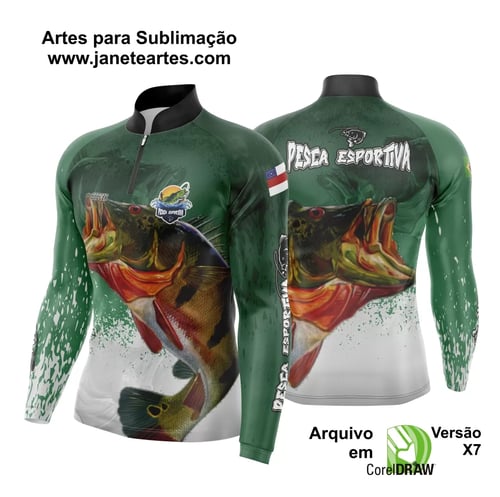 Arte Para Camisa De Pesca Esportiva Modelo 12