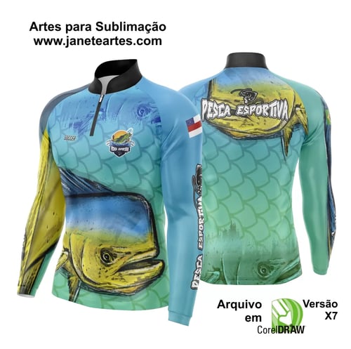 Arte Para Camisa De Pesca Esportiva Modelo 13
