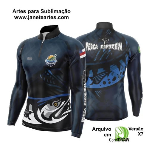 Arte Estampa Camisa De Pesca Esportiva Modelo 01