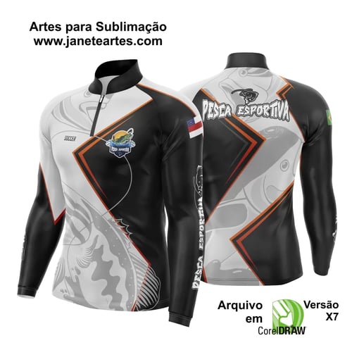 Arte Estampa Camisa De Pesca Esportiva Modelo 05