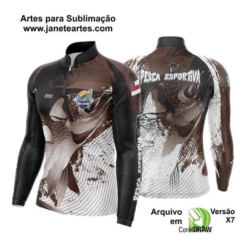 Arte Estampa Camisa De Pesca Esportiva Modelo 07