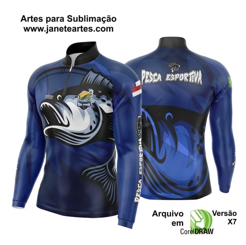 Arte Estampa Camisa De Pesca Esportiva Modelo 09