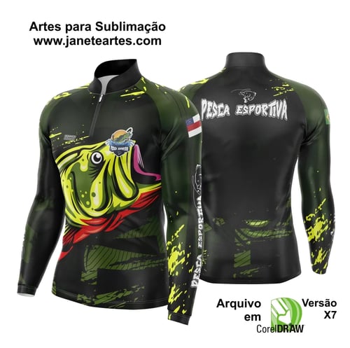 Arte Estampa Camisa De Pesca Esportiva Modelo 11
