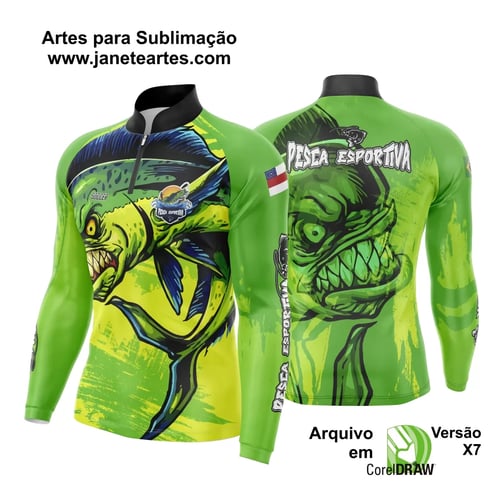 Arte Estampa Camisa De Pesca Esportiva Modelo 14