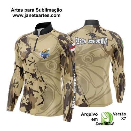 Arte Estampa Camisa De Pesca Esportiva Modelo 15