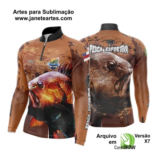 Arte Estampa Camisa De Pesca Esportiva Modelo 25