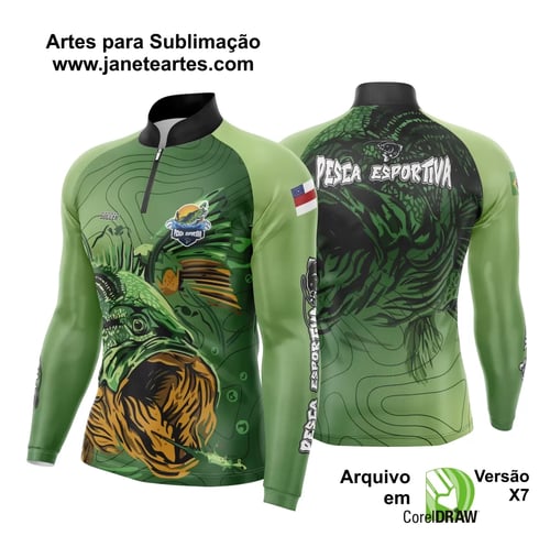 Arte Estampa Camisa De Pesca Esportiva Modelo 26