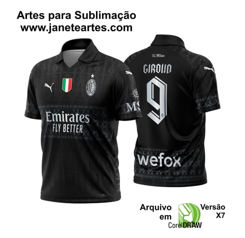 Arte Vetor Camisa AC Milan Quarta 2023 - 2024