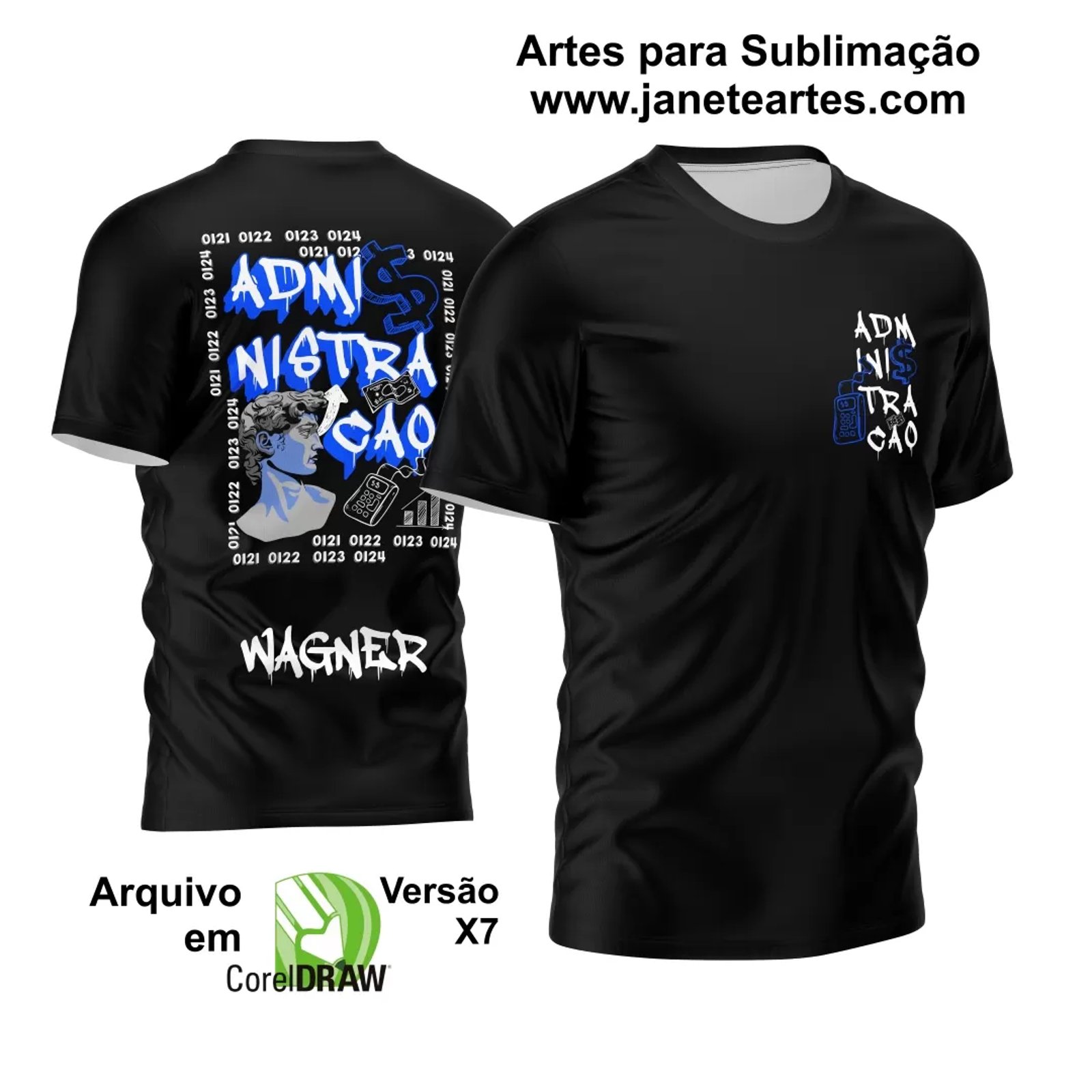 Arte Vetor Camisa Formandos Administração