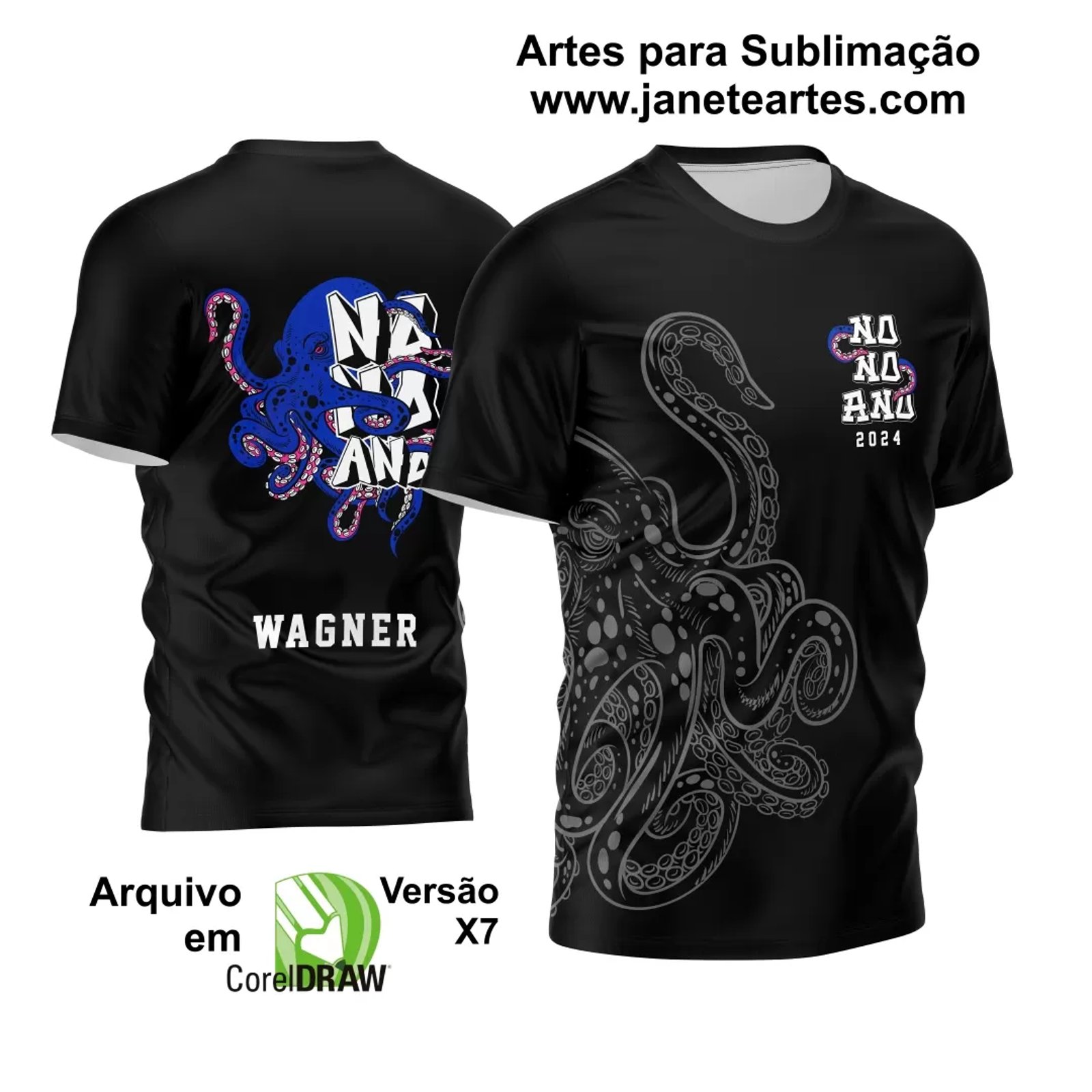 Arte Vetor Camisa Nono Ano 2024 Polvo