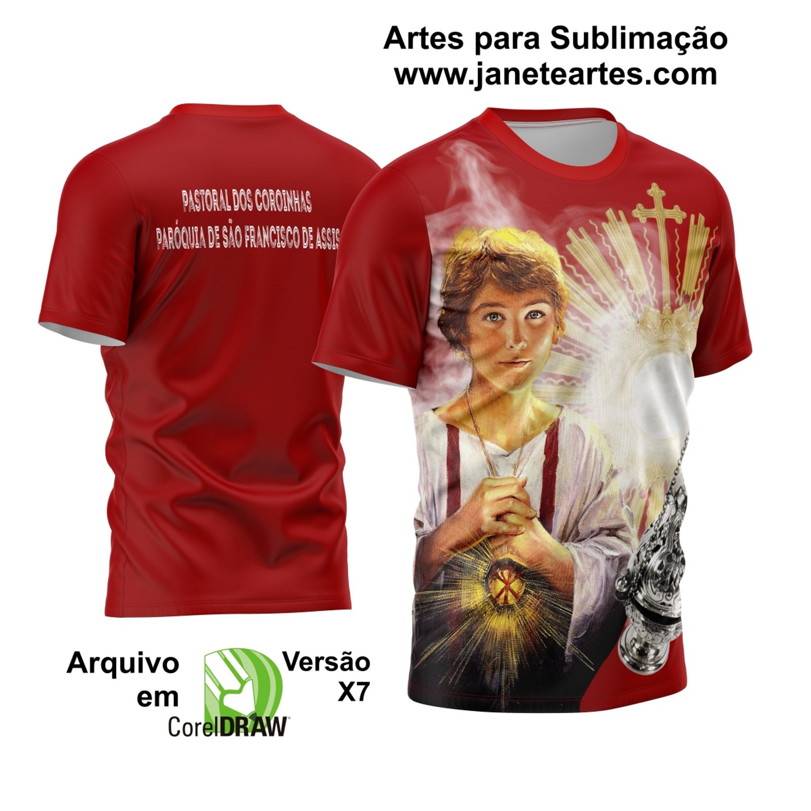Arte Camisa de Religião São Tarcísio Coroinhas camiseta Sublimação