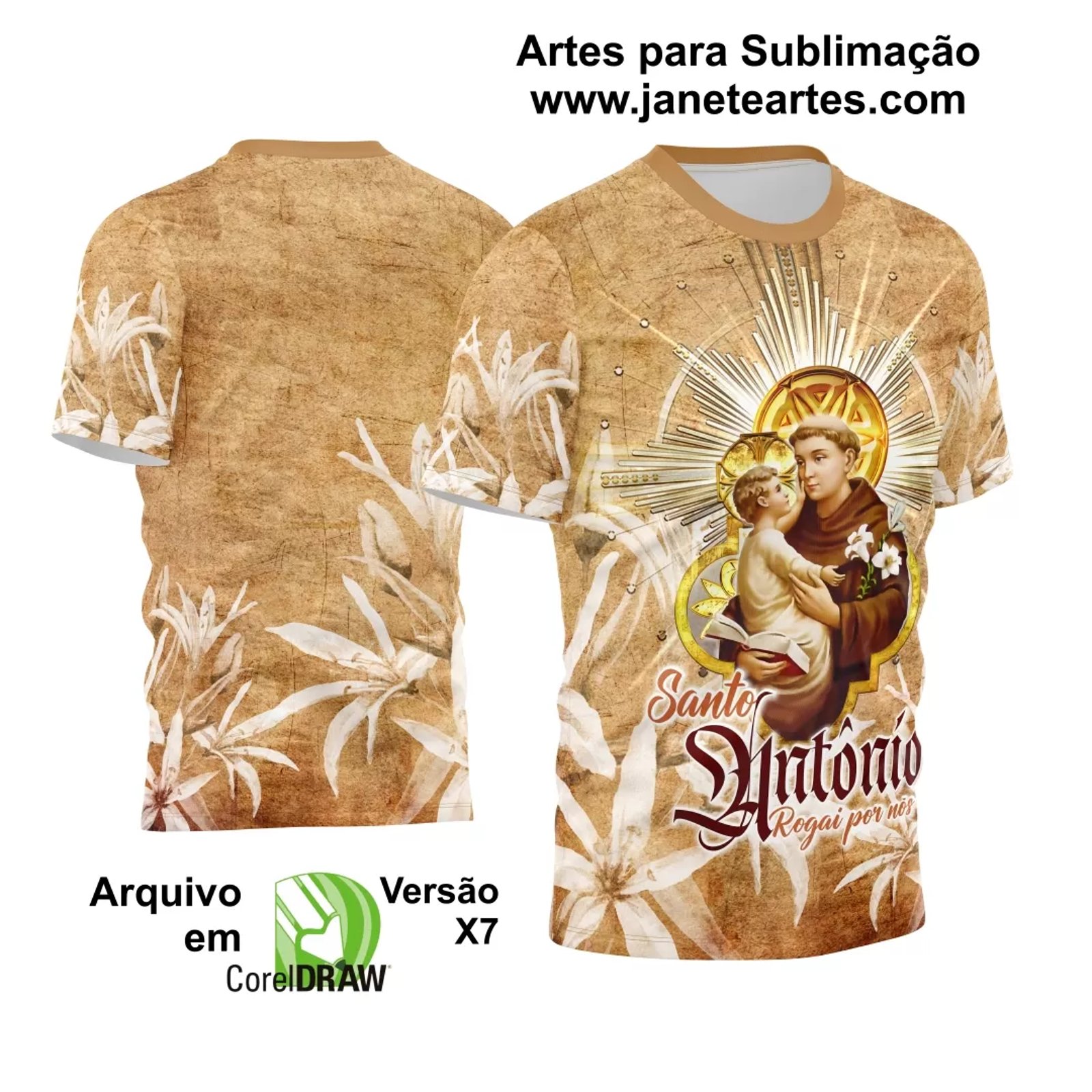 Arte Camisa Vetor Religião 2024 - Santo Antônio