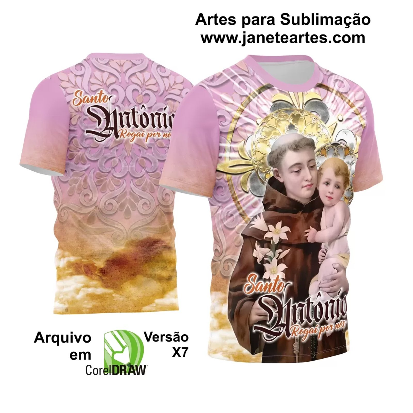 Arte Camisa Vetor Religião 2024 - Santo Antônio