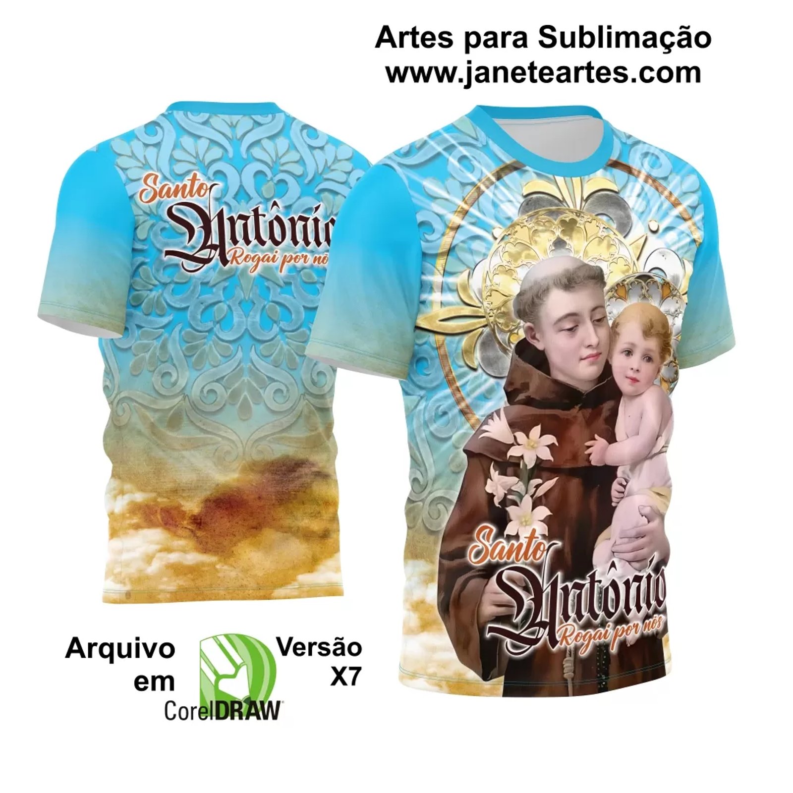 Arte Camisa Vetor Religião 2024 - Santo Antônio