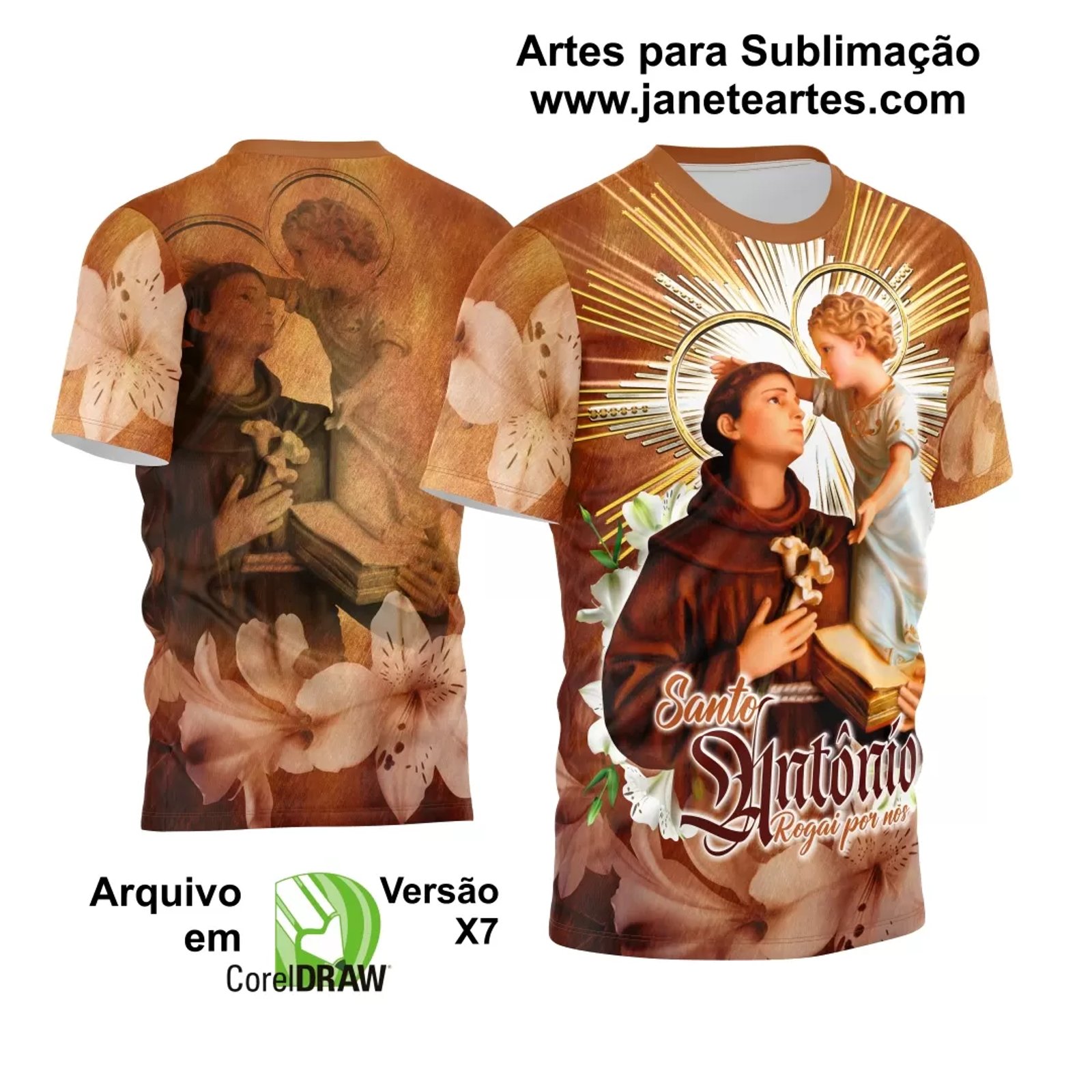 Arte Camisa Vetor Religião 2024 - Santo Antônio