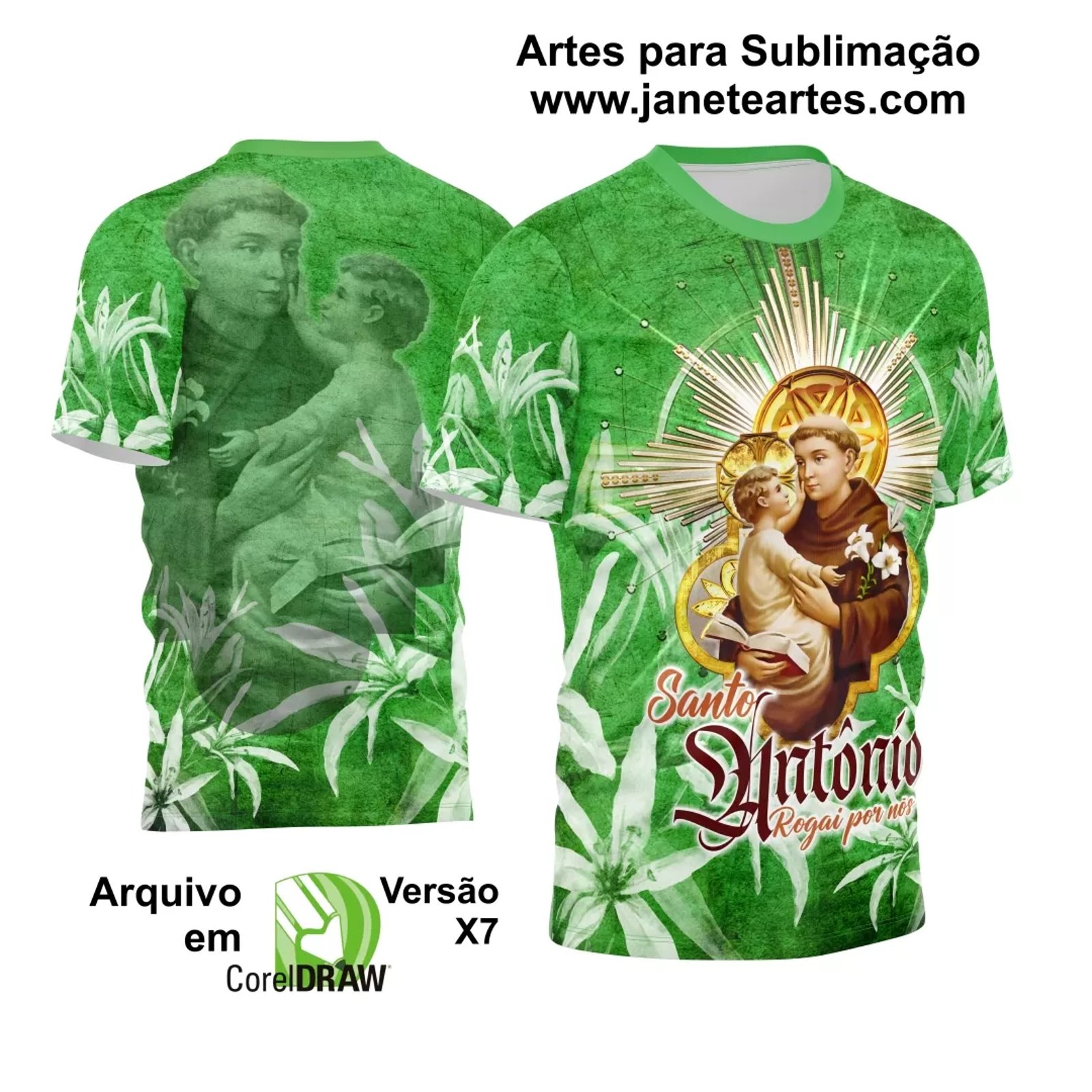 Arte Camisa Vetor Religião 2024 - Santo Antônio