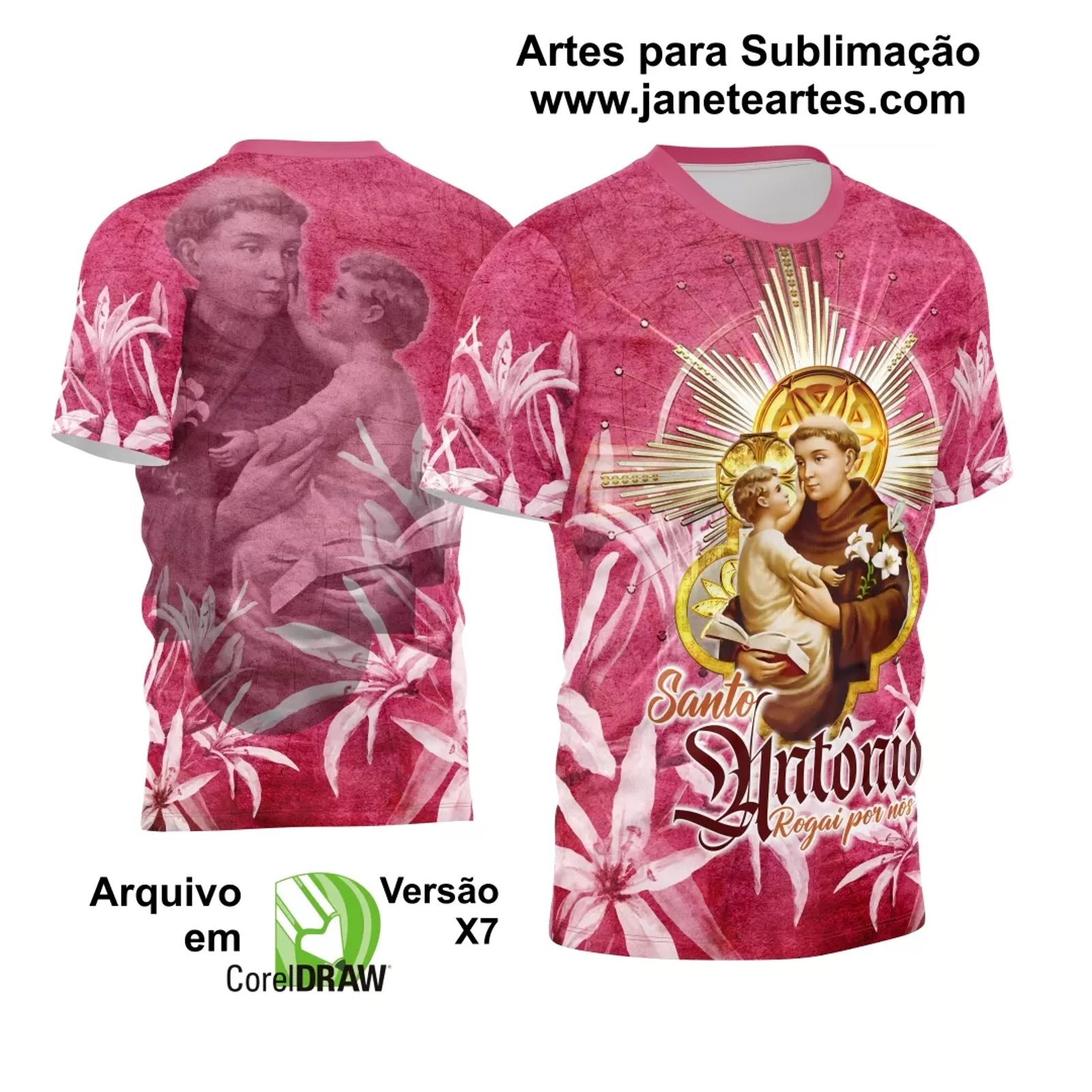 Arte Camisa Vetor Religião 2024 - Santo Antônio