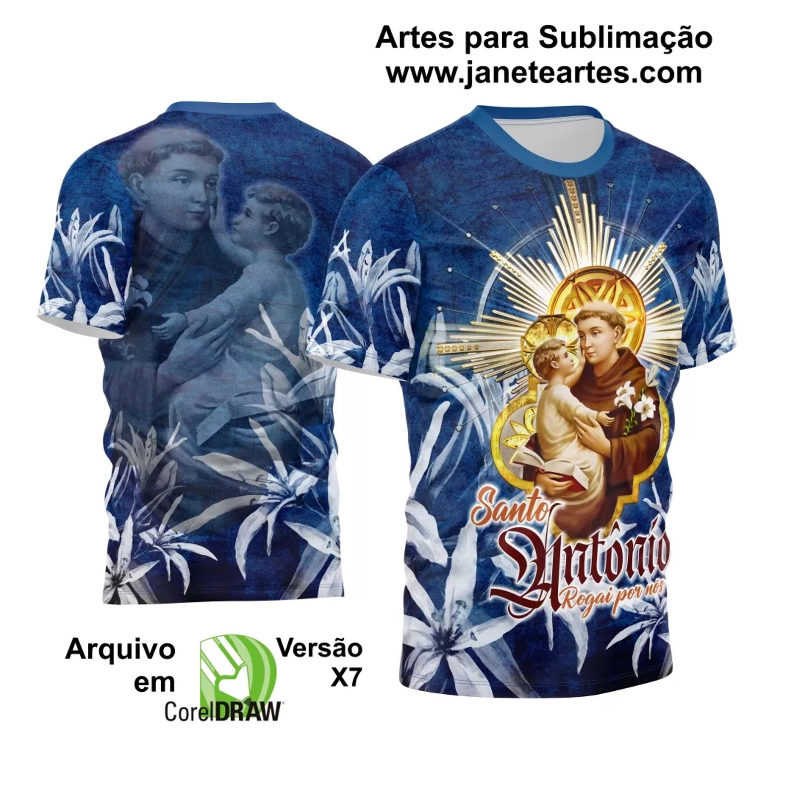 Arte Camisa Vetor Religião 2024 - Santo Antônio