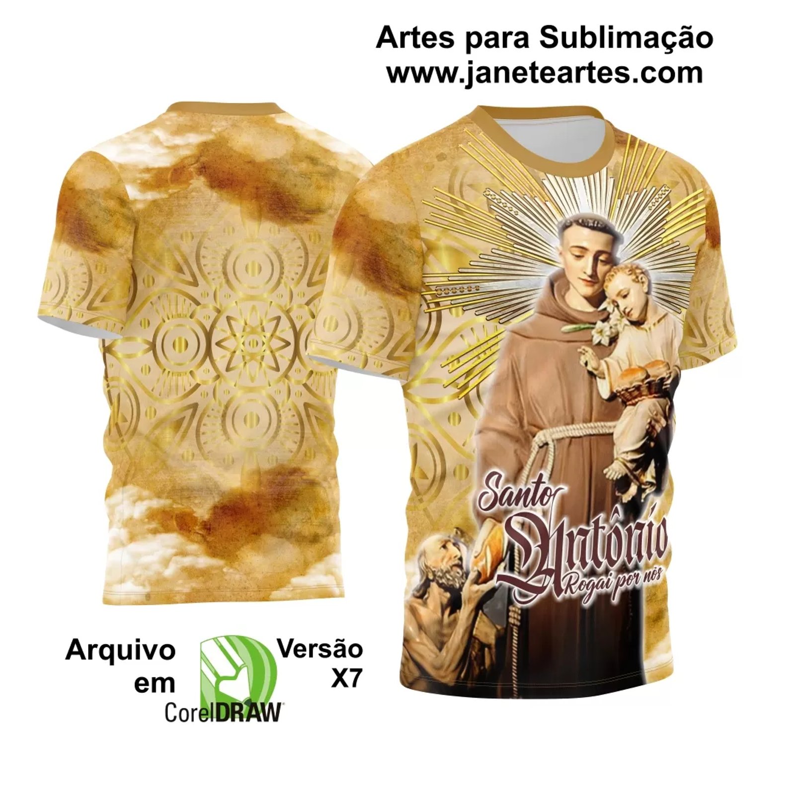 Arte Camisa Vetor Religião 2024 - Santo Antônio