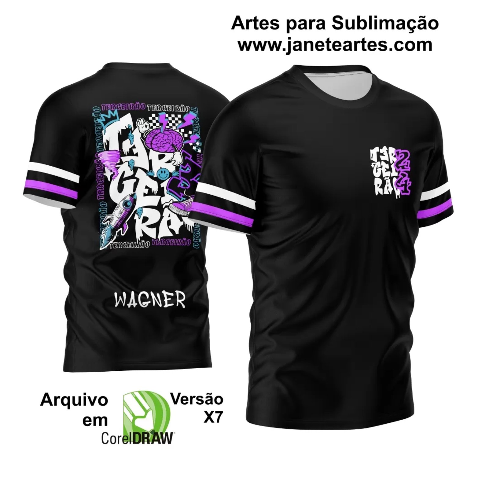 Arte Vetor Camisa Terceirão 2024 Foguete - Janete Artes