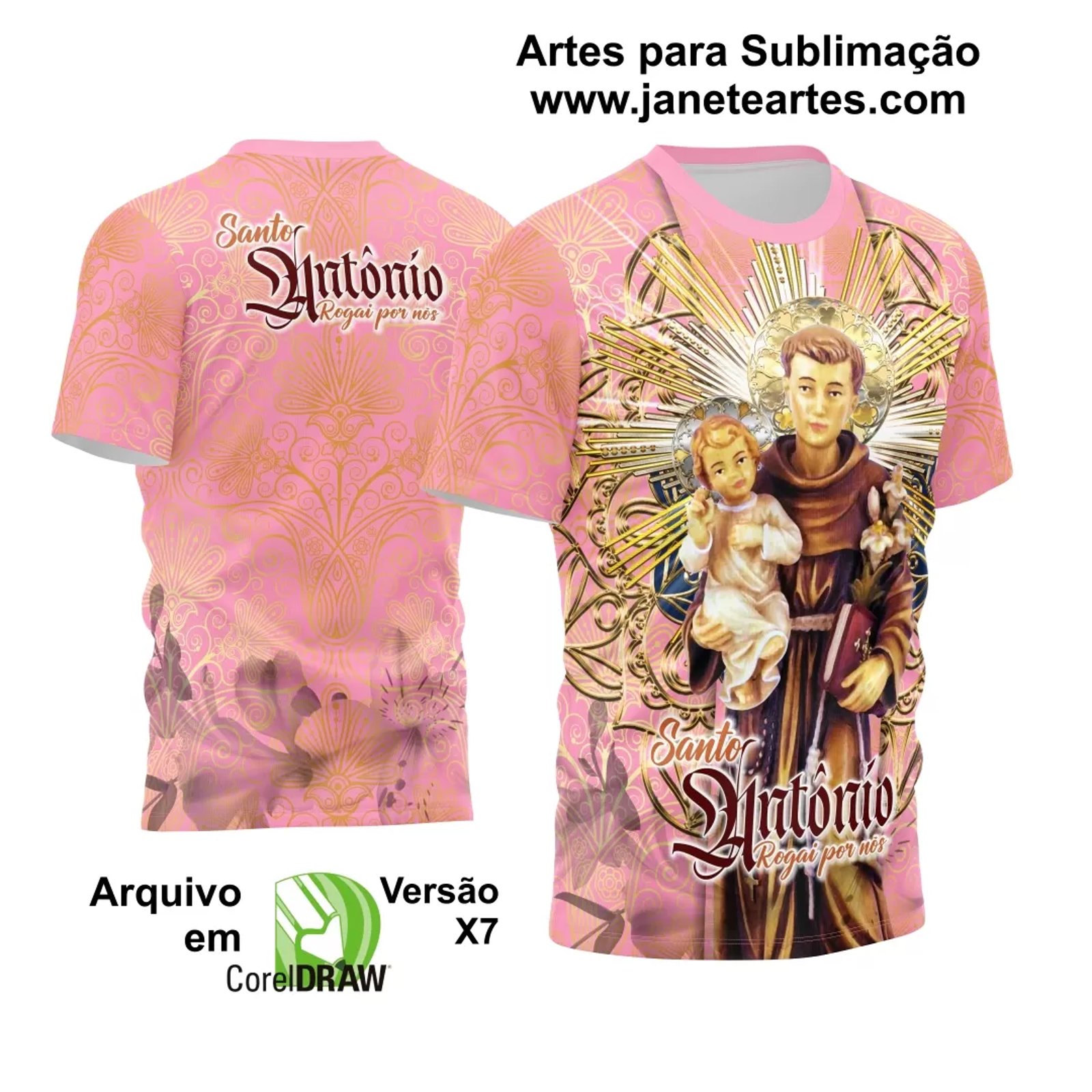 Arte Camisa Vetor Religião 2024 - Santo Antônio