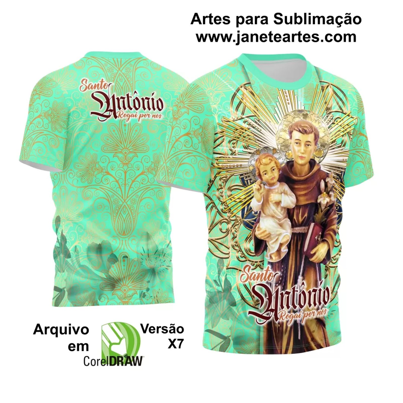 Arte Camisa Vetor Religião 2024 - Santo Antônio