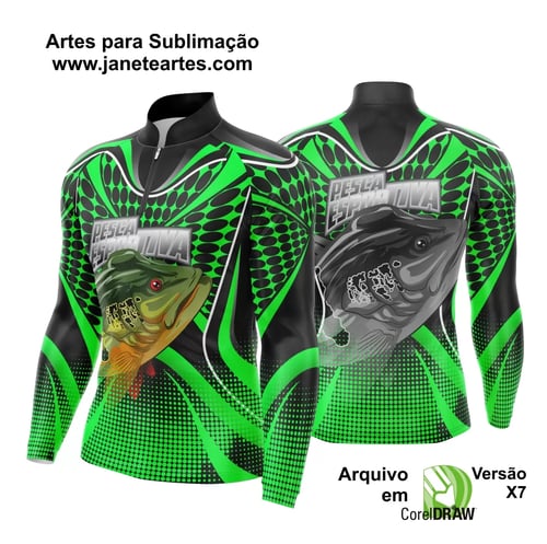 Arte Template Camisa De Pesca Esportiva