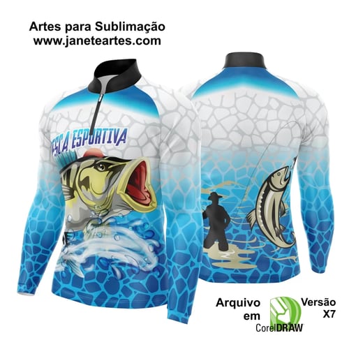 Arte Template Camisa De Pesca Esportiva